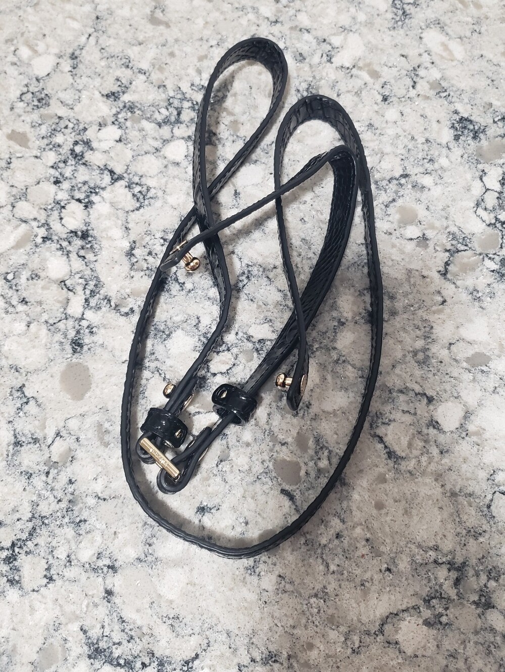 Brahmin Black Croc- Embossed Replacement Leather Strap